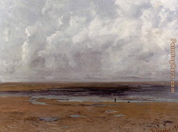 The Beach at Trouville at Low Tide painting - Gustave Courbet The Beach at Trouville at Low Tide art painting